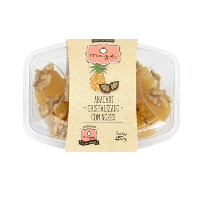 Abacaxi cristalizado com nozes 300 g ou 450 g